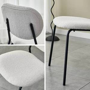 Chaises de salle à manger empilables en tissu velours moderne, avec pieds en métal noir, en promotion - Product Image 3