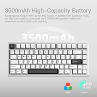 Keyboard Mekanik Nirkabel WOBKEY Rainy75 Baru dengan Casing Aluminium CNC, Gasket Mount, Tri-Mode, RGB, Hot Swap, QMK VIA untuk Gaming PC