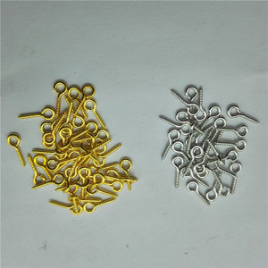 Jewelry Eye Screws Gold And Silver Iron Plated For Necklace Making Ring Shape Jewelry Buckle Components - Product Image 1