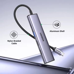 UGREEN Hub <span class=keywords><strong>USB</strong></span> C 5 en 1, Adaptador <span class=keywords><strong>USB</strong></span> C <span class=keywords><strong>a</strong></span> <span class=keywords><strong>HDMI</strong></span>, 3 Puertos <span class=keywords><strong>USB</strong></span> <span class=keywords><strong>3.0</strong></span> y Puerto de Datos Tipo C de 5Gbps, Puerto <span class=keywords><strong>HDMI</strong></span> 4K, Carga PD de 100W para PC - Product Image 3