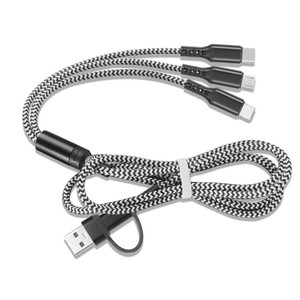 Cable de datos de carga rápida 5 en 1 tipo C con trenzado de nailon para teléfono móvil, 1 m de longitud - Product Image 3