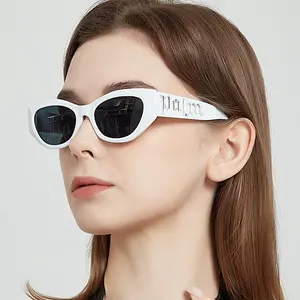 Etiqueta de logotipo personalizado uv400 moda oval Vintage mujer sexy mujeres gafas de sol 2023