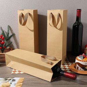 Sacs en papier pour le shopping en gros, sacs cabas économiques avec logo personnalisé, sacs en papier kraft pour bouteilles de vin pour emballage cadeau - Product Image 2