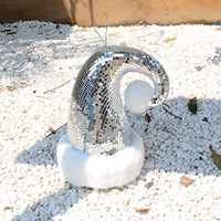 Новогодняя шапка-диско-шар Chuang De Silver Red Foam + Glass - Прямые поставки с фабрики, сверкающее украшение Санты для елки, вечеринки, домашнего декора