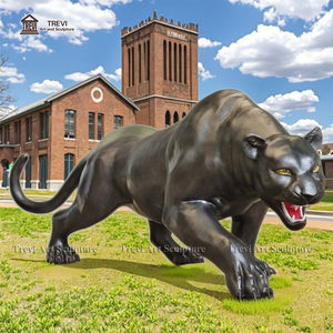 Satılık yaşam boyutu siyah bronz panter heykeli leopar heykel - Product Image 6