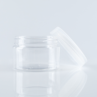 Pot en plastique PET transparent vide de 4 oz, 8 oz, 16 oz en vrac avec couvercle à vis noir/blanc, qualité alimentaire, pour bonbons et gommes