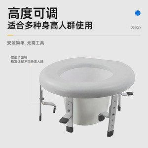 Toilet Seat Riser For Elderly 180kg Load Capacity With Anti Slip <b>Pads</b> Round Type Fixed Installation - Product Image 3