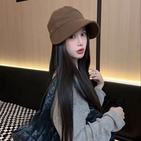 Topi Peaked Wanita Poliester Tabir Surya Bernapas Cepat Kering Gaya Selebriti Internet Musim Semi Musim Panas Topi Nelayan Cocok untuk Semua