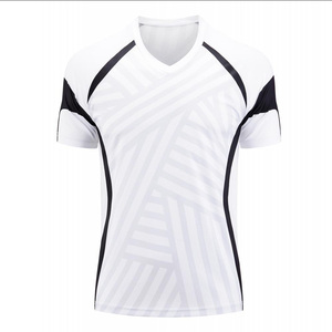 Venta al por mayor de secado rápido transpirable cuello en V Jersey personalizado chándal de fútbol con tela de sublimación para el entrenamiento de fútbol de manga corta - Product Image 4