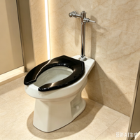 WC sur pied pour hôpital et toilettes publiques, avec siège noir, chasse d'eau haute pression, économie d'eau antibactérienne
