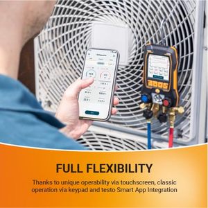 Testo 558s AC Manifold <b>Gauge</b> Set-HVAC 2X 115i Pipe-Clamp Thermometer 1x552i Vacuum Probe 4 Hoses 4-Way USB-C for - Product Image 6