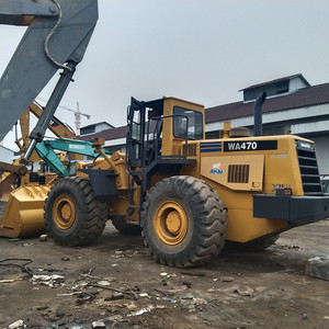 Cargadora frontal usada Komatsu WA470/350/380/380-6/400/320/200-5, carga nominal de 15 toneladas, motor CAT 3304 de 92KW, inspección por video, para construcción de carreteras - Product Image 4