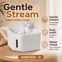 Fontaine à eau pour animaux de compagnie sans fil rechargeable 2,8 L avec capteur infrarouge, filtre automatique à quatre couches, distributeur d'eau silencieux pour chats et chiens