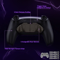 Kit de Palancas Traseras RISE4 Plus MAX de Metal Negro Reforzado con Goma, con Botones de Clic para el Control de PS5 BDM-030/040/050/060