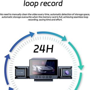 กล้องติดรถยนต์ 4 ช่องทาง ความละเอียด 1080P มุมมอง 360 องศา พร้อม WiFi บันทึกภาพการขับขี่ กล้องติดรถแท็กซี่ บันทึกภาพกลางคืน กล้อง 4 ตัว DASHCAM - Product Image 6