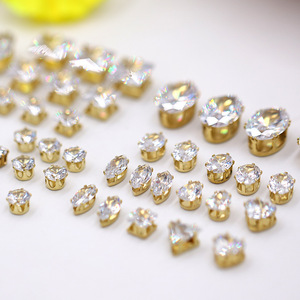 Strass en zircon irréguliers à griffes, dos plat, accessoires DIY pour nail art, décorations scintillantes - Product Image 1
