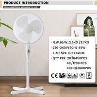 Ventilateur sur Pied Électrique Économique en Promotion, Puissant avec Circulation d'Air, 16 Pouces 45W