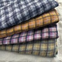 Nouveau design 100% tissu de lin à carreaux à rayures teint en fil de lin avec lavage doux