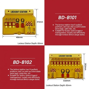 Support mural pour 20 stations de verrouillage avec serrures pour la sécurité industrielle (LOTO) - Product Image 3