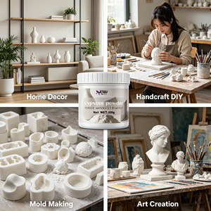 LEQU Happy And Fun – Poudre de plâtre de Paris haute pureté en vrac 500g, rapport 3:1, pour sculpture artistique, pierre aromatique, artisanat - Product Image 2