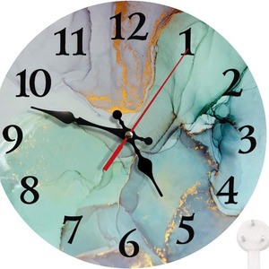 Orologio da Parete Silenzioso <span class=keywords><strong>in</strong></span> Marmo con Motivo <span class=keywords><strong>in</strong></span> <span class=keywords><strong>Pietra</strong></span> per Decorazione Soggiorno, Creativo Retrò Nostalgico con Stampa UV <span class=keywords><strong>e</strong></span> Logo Personalizzato Moderno - Product Image 4