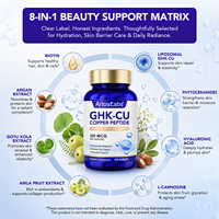 ArtoaLabs - Suplemento de Belleza para Piel y Cabello de Marca Privada, Cápsulas Blandas de Péptido de Cobre GHK-Cu Liposomal con Biotina y Ácido Hialurónico