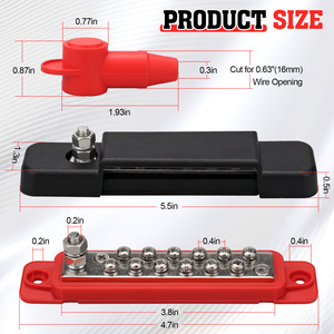 บัสบาร์ 12 ช่อง 150A กระแสสูง สำหรับระบบไฟฟ้าในรถบ้าน เรือ และยานยนต์ - Product Image 2