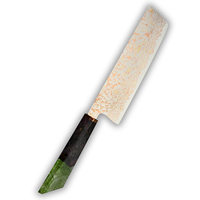 Vente en gros Couteaux de boucher de chef de cuisine classique en acier damas en cuivre tricolore avec manche en bois stabilisé en résine