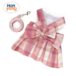 HanYang OEM מותאם אישית כלב שמלת עניבת פרפר רצועת הרתמה סט לרתום שמלת לכלבים קטנים חמוד כלב מחמד ילדה גור קיץ בגדים - Product Image 2
