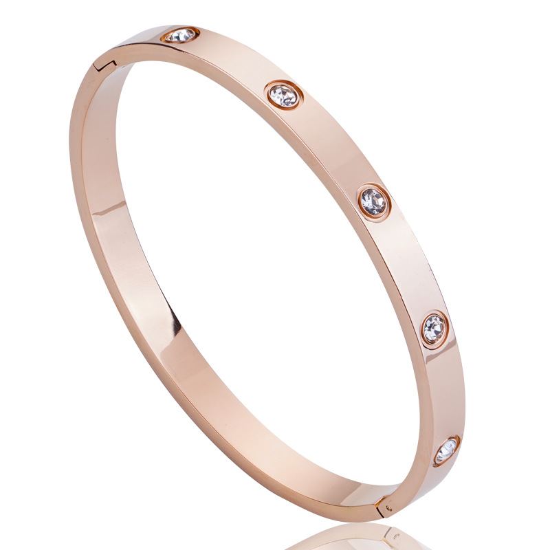 Oro rosa con diamantes completos de 6 mm
