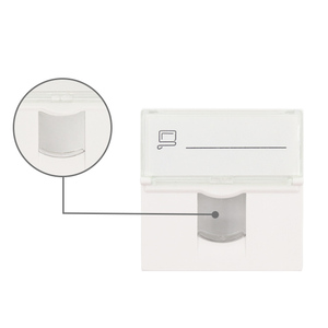 <span class=keywords><strong>Plaque</strong></span> frontale murale <span class=keywords><strong>Legrand</strong></span> française à port unique 45*45mm <span class=keywords><strong>blanche</strong></span> avec prise RJ45 Keystone pour utilisation par câble réseau - Product Image 4