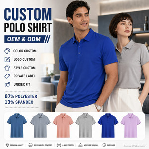 เสื้อกอล์ฟถักแบบย้อมสีทั้งตัว รุ่นยูนิเซ็กซ์ แขนสั้น 87% โพลีเอสเตอร์ 13% สแปนเด็กซ์ ระบายอากาศได้ดี แห้งเร็ว ซึมซับเหงื่อได้ดี - Product Image 1