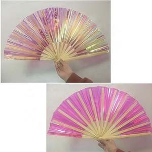 Decoraciones de Pared de PVC, Regalo Festivo, Abanico de Mano Transparente Iridiscente de Fantasía, Abanico Grande de Kpop - Product Image 6