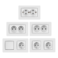 Prises murales encastrées rétro durables aux normes européennes, avec ports USB Type A, plaque PC 82*82mm, 16A 250V