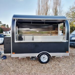 Carrinho de Serviço Mini Personalizável para Exterior, Caminhão de Comida Móvel para Catering de Café e Sorvete, Equipamento de Cozinha Completo Incluído - Product Image 1