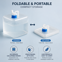 Sac à eau pliable en PE avec poignée de transport et robinet réglable pour une utilisation en extérieur