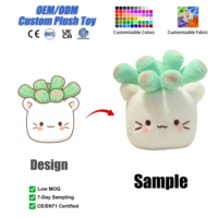 Boneka Kucing Lucu Imut Kustom, Boneka Hewan Kucing Sukulen Persegi Kawaii, Dekorasi Kamar yang Dapat Dipersonalisasi, Grosir Kustom OEM