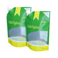 LT Biodégradable Flexible Flip Cap carré clair Liquide Plastique Emballage Feuille d'aluminium Stand up Spout Pouch Bag avec buse