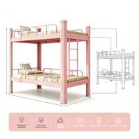 Lit superposé en métal coloré pour enfants, idéal pour les dortoirs de maternelle, lit superposé en acier avec barrière de sécurité