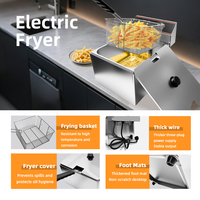 Friteuse électrique commerciale Wafflemei avec logo personnalisé, 8 L, équipement de restauration, friteuse à pommes de terre frites, friteuse à poulet