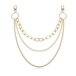 โซ่คาดเอว โซ่โลหะหลายชั้น ดีไซน์พู่สไตล์ฮิปฮอปสำหรับสวมใส่ทุกวัน วัสดุโลหะผสมสังกะสี - Product Image 5