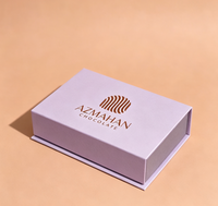Boîte d'emballage en papier rigide de luxe imprimée en quatre couleurs avec logo personnalisé, matériaux recyclés, pour chocolat, bonbons, truffes