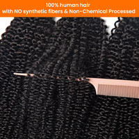 Extensions de cheveux humains brésiliens bouclés afro kinky, tresses bohèmes au crochet sans nœuds, extensions au crochet Miracle Knots