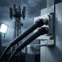 Presse-étoupe étanche IP68 pour câble à fibre optique fileté avec entrée souple à soufflet pour réseau FTTH extérieur 5G, garantie 5 ans
