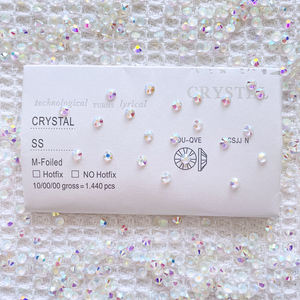 Yantuoダンスドレス用透明ABラウンドSs4-ss30強力接着剤クリスタルストーンガラスホットフィックスラインストーン - Product Image 3