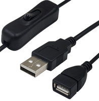 Cable de Carga Rápida USB 2.0 Macho a Hembra con Interruptor de Encendido/Apagado para Ventilador USB