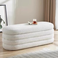 Banc ottoman en bois de luxe, durable et au design moderne, avec rangement, pour salon, chambre, hôtel, appartement