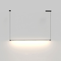 Lustre de ligne LED suspendu au plafond nordique adapté aux hôtels de luxe salons salles d'étude restaurants