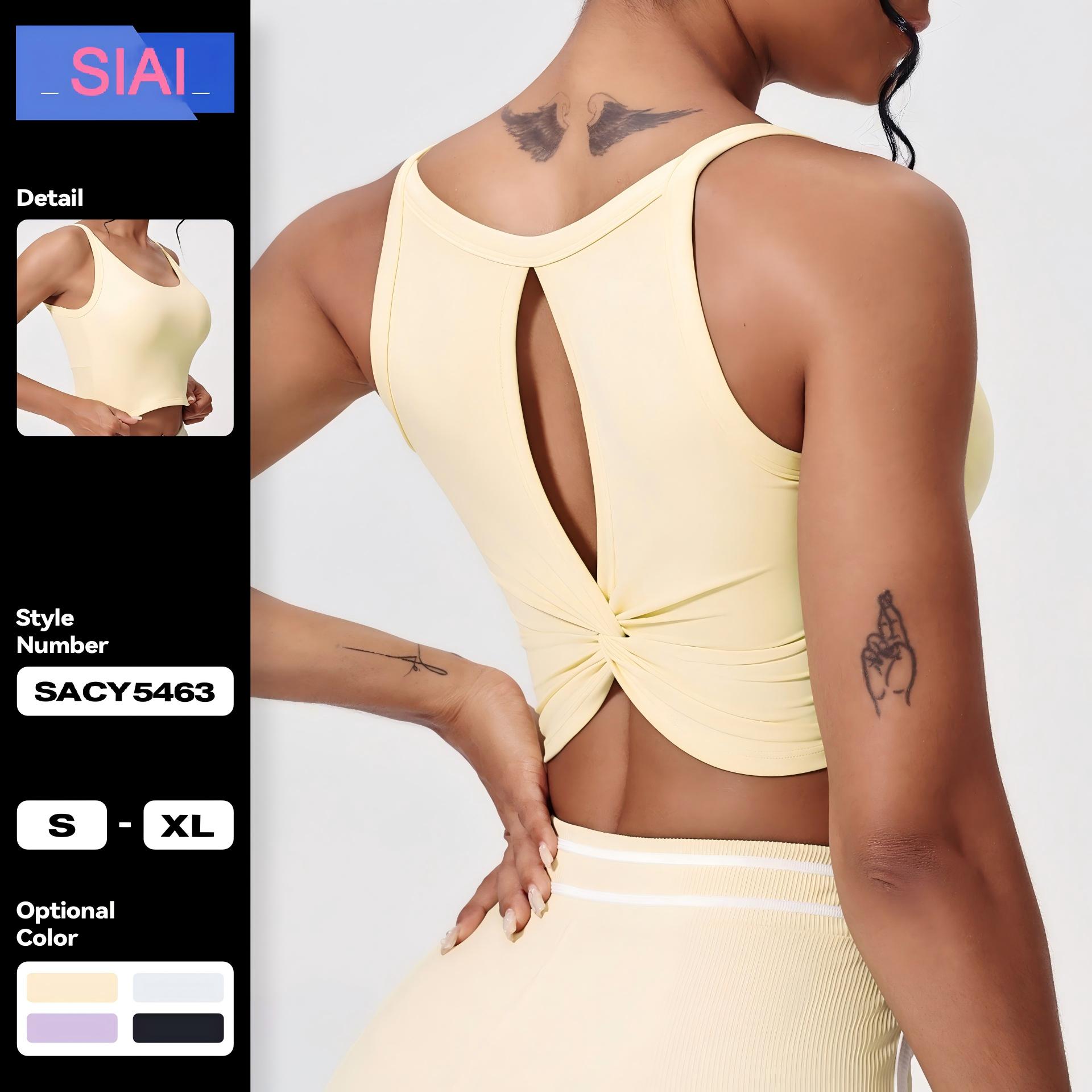 New Fashion Sexy Plus Size Women Yoga Bra Sweat-absorbing Quick-drying Sports Top Slimming Skin-friendly Fitness Tank Top Front