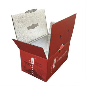 Custom Logo Printed Recycled Cardboard Seafood/<strong>Meat</strong> Insulated Thermal Box Aluminum Foil Paper Gift Packing Packaging Carton Box - Product Image 1